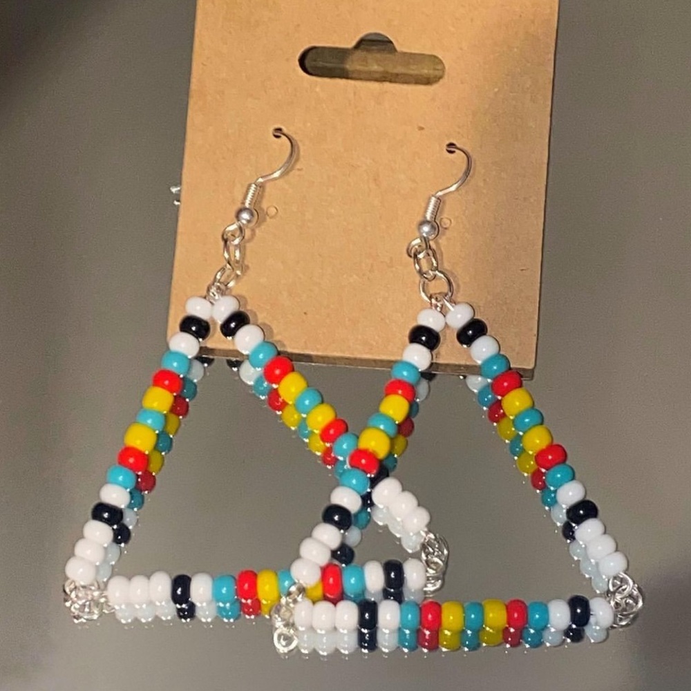 Triangle beaded earrings